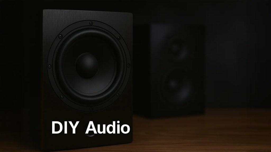 DIY Audio – bookshelf speakers on a wooden desk
